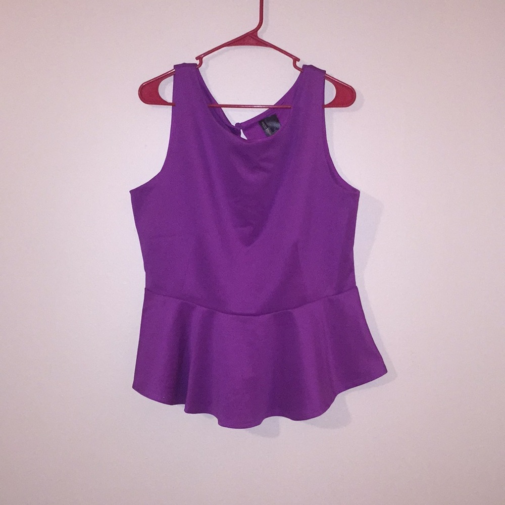XL Purple peplum blouse